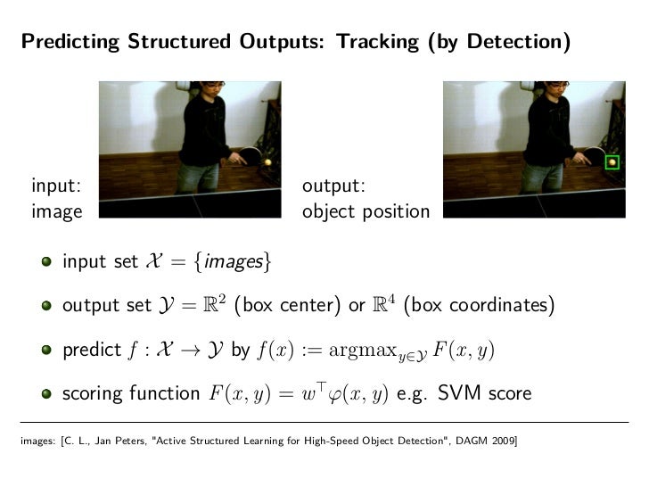 Machine learning of structured outputs