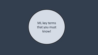 ML key terms
that you must
know!
 