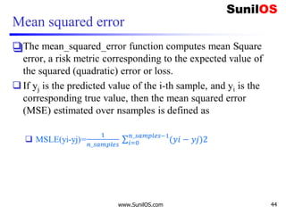 Mean squared error
❑
www.SunilOS.com 44
 