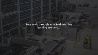 Let’s walk through an actual machine
learning scenario…
 
