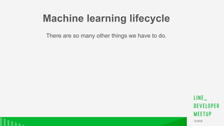 Machine learning lifecycle
There are so many other things we have to do.
 