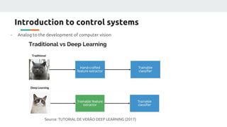 Introduction to control systems
- Analog to the development of computer vision
Source: TUTORIAL DE VERÃO DEEP LEARNING (2017)
 