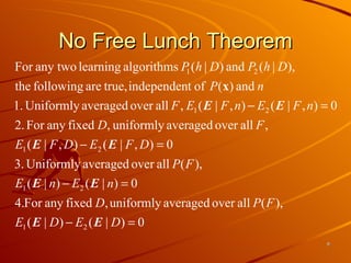 No Free Lunch Theorem 