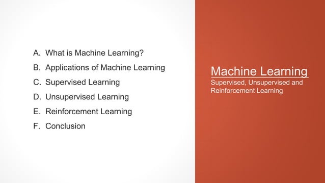Supervised Unsupervised and Reinforcement Learning | PPTX