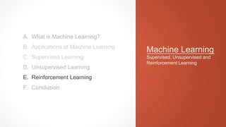 Supervised Unsupervised and Reinforcement Learning | PPTX