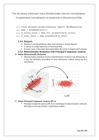 Machine learning Summer Training report | PDF