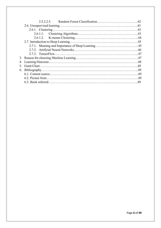 Machine learning Summer Training report | PDF