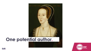 Confidential
One potential author.
 