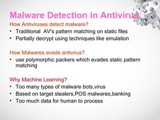 Malware Detection using Machine Learning | PPT | Antivirus Software ...