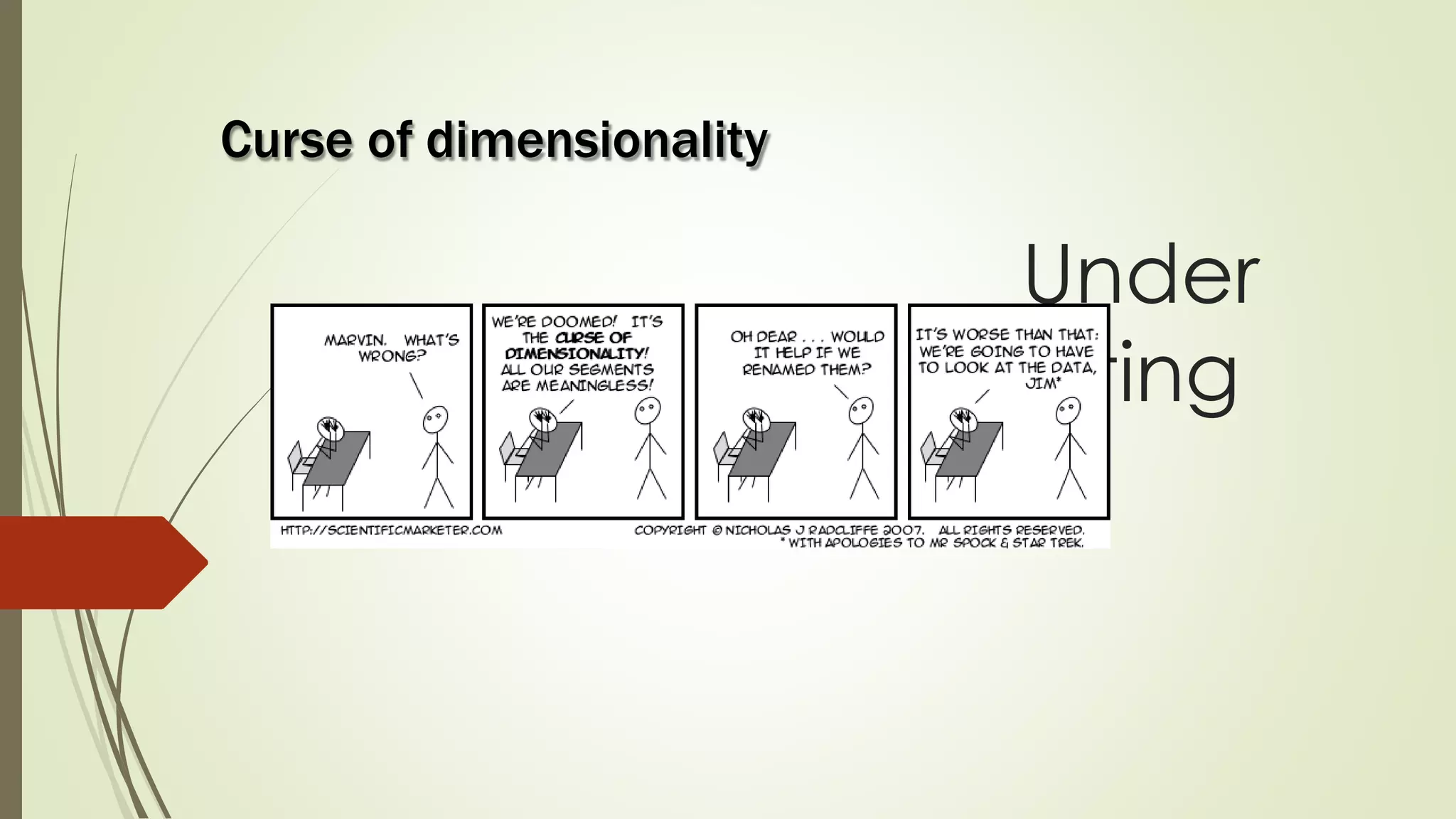 Under
fitting
Curse of dimensionality
 
