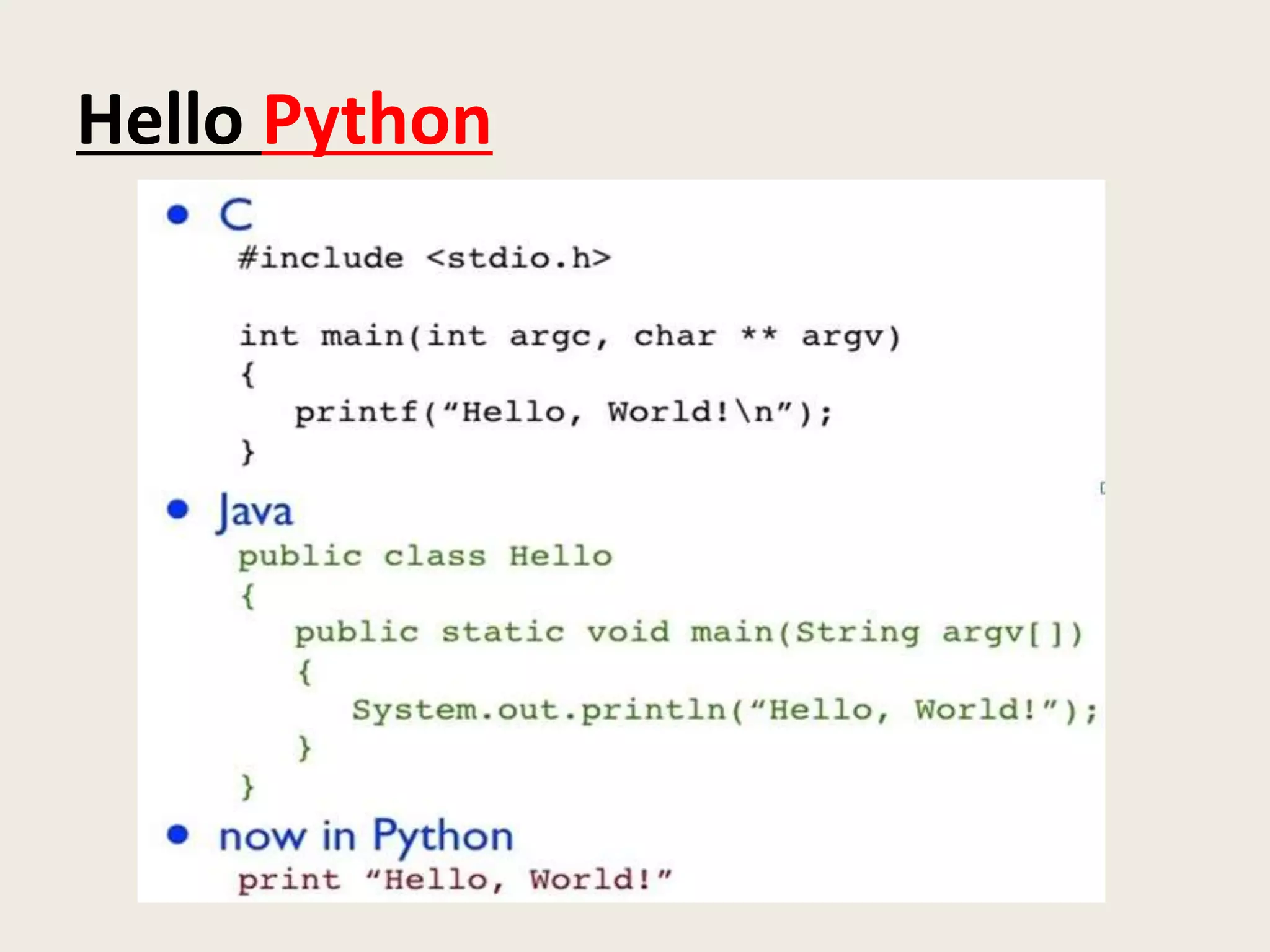Hello Python
 