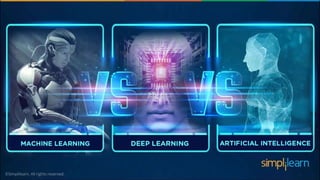 Machine Learning vs Deep Learning vs Artificial Intelligence | ML vs DL vs AI | Simplilearn