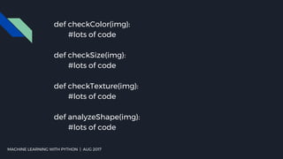 python code describe image using machine learning -... Introduction to Machine learning with Python | PDF