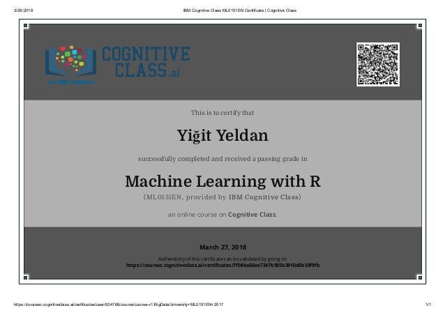 ibm machine learning certification