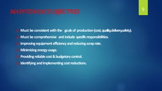 Maintenance Objective Machine maintenance | PPTX