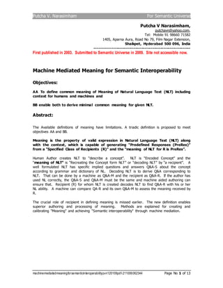 Machine mediated meaning for semantic interoperability pvn 120109 pdf | DOC