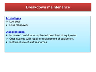 Machine Maintenance Weak Point Machinery Maintenance | PPTX