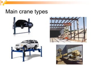 Main crane types
 