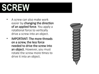 Machines simple and complex work and mechanical advantage | PPTX