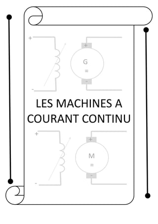 LES MACHINES A
COURANT CONTINU
+
-
G
=
+
-
M
=
+
-
-
+
 