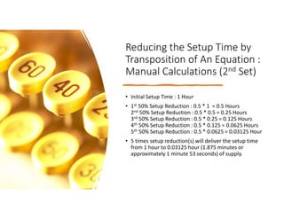 Machine Setup Time - A Limit Determiner (Tool) | PDF