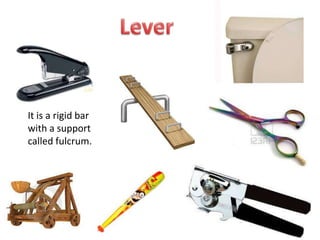 It is a rigid bar
with a support
called fulcrum.