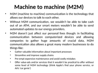 Machine To Machine Define Comprehensive Overview of Machine-to-Machine Communication and Software ...