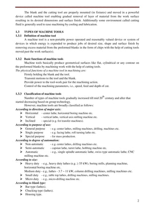 Machine tools lecture notes iii-i | PDF