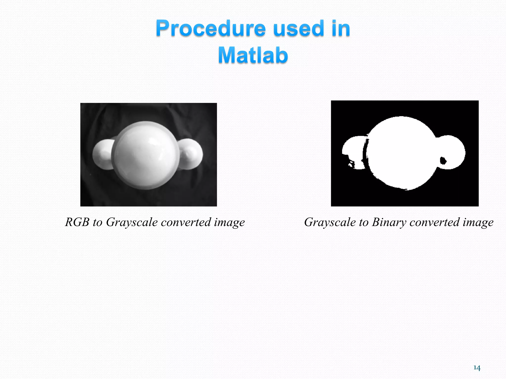14
RGB to Grayscale converted image Grayscale to Binary converted image
 