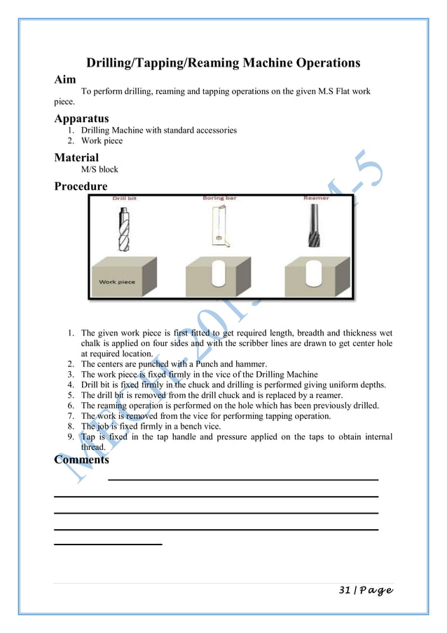 Machining technology lab manual mechanical.manufacturing technology 2 ...