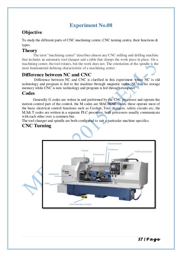 Machining technology lab manual mechanical.manufacturing technology 2…