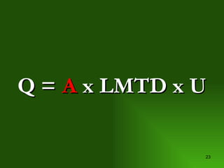 Q = A  x LMTD x U 