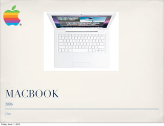 MACBOOK
    2006

    Date


Friday, June 11, 2010
 