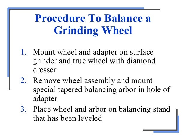 mounting of grinding wheel