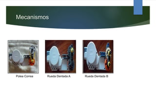 Mecanismos
Polea Correa Rueda Dentada A Rueda Dentada B
 