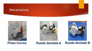 Mecanismos
Polea Correa Rueda dentada BRueda dentada A
 