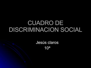 CUADRO DE DISCRIMINACION SOCIAL Jesús claros 10ª 