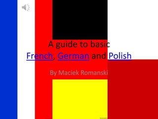 A guide to basic
French, German and Polish
     By Maciek Romanski
 