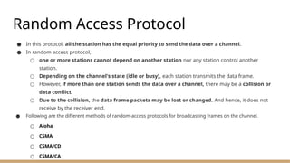 Explain Random Access Protocol Media Access Control in Computer Networks - UNIT 2 | PPTX