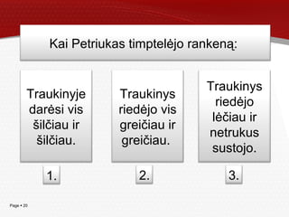 Page  20
Kai Petriukas timptelėjo rankeną:
Traukinys
riedėjo vis
greičiau ir
greičiau.
Traukinyje
darėsi vis
šilčiau ir
šilčiau.
Traukinys
riedėjo
lėčiau ir
netrukus
sustojo.
1. 2. 3.
 