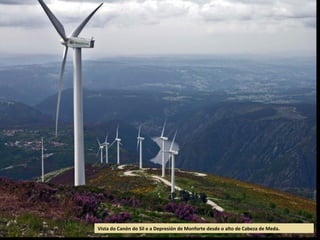 Vista do Canón do Sil e a Depresión de Monforte desde o alto de Cabeza de Meda.
 