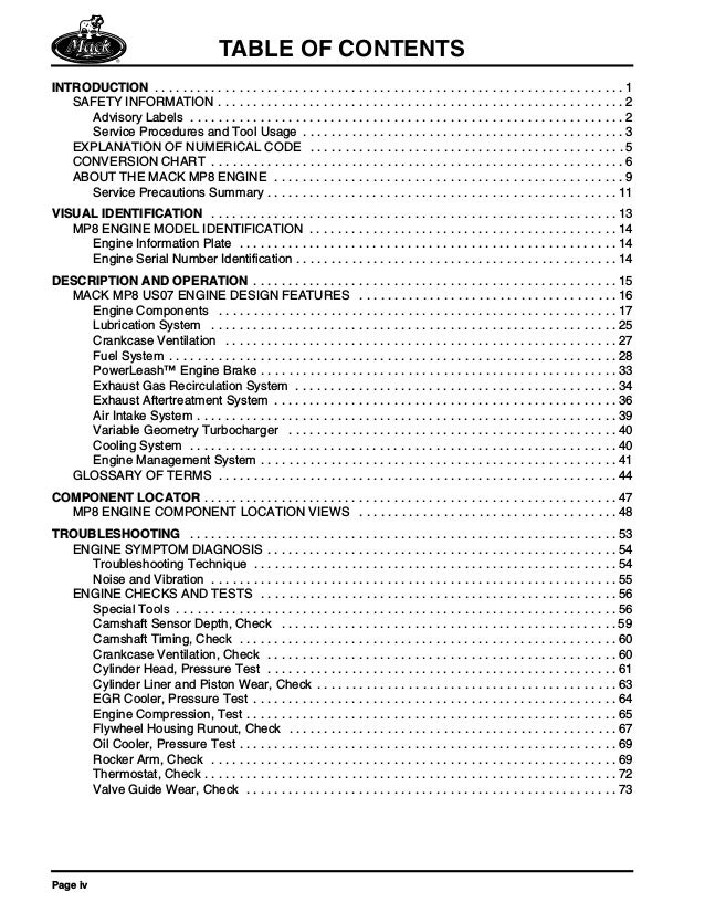 Mack MP8 Diesel Engine Service Manual