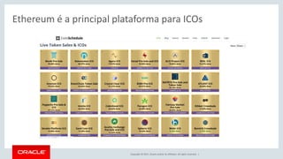 Copyright © 2017, Oracle and/or its affiliates. All rights reserved. |
Ethereum é a principal plataforma para ICOs
 