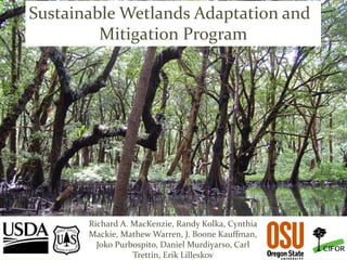 Pacific Southwest Research Station
Sustainable Wetlands Adaptation and
Mitigation Program
Richard A. MacKenzie, Randy Kolk...