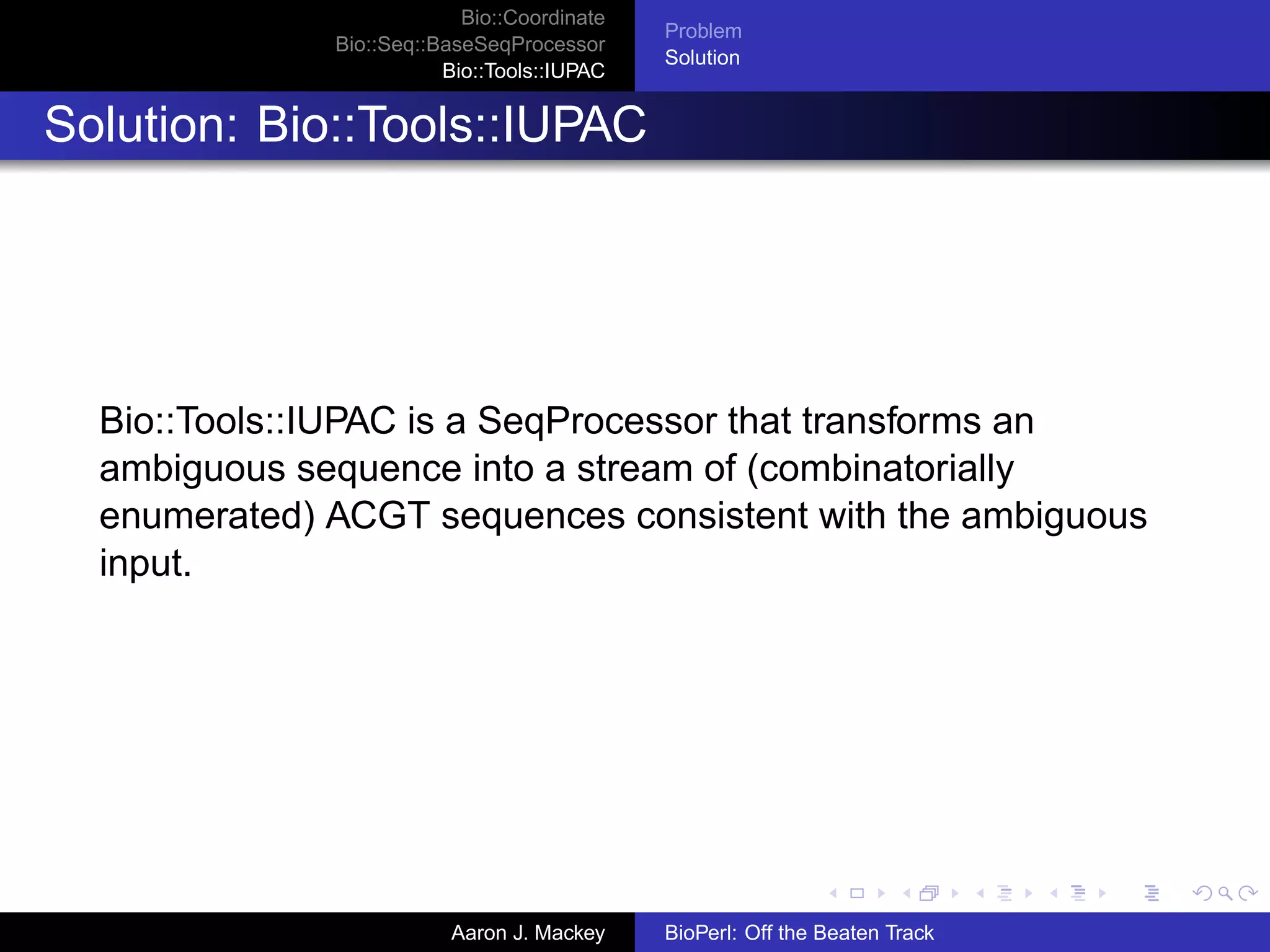 Mackey Bio Perl Bosc2008