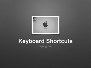 Keyboard Shortcuts
~ AN 2015 ~
 