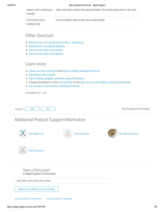 Mac keyboard shortcuts apple support | PDF