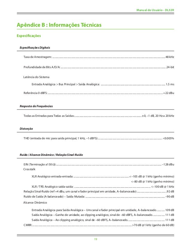 Manual da mesa MACKIE DL32R