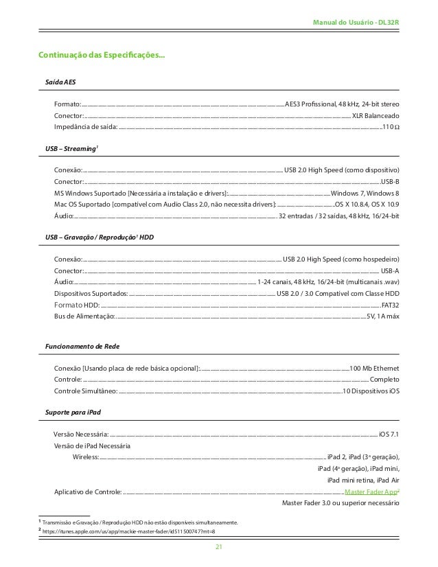 Manual da mesa MACKIE DL32R