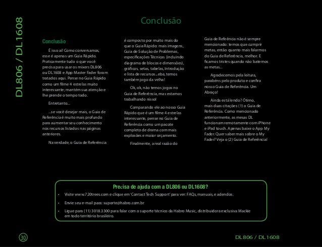 Manual dos mixers Mackie DL1608/ DL808 (PORTUGUÊS)